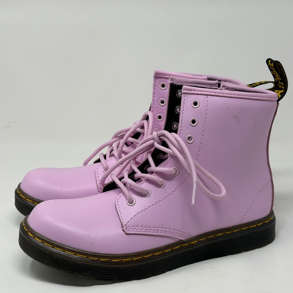 Pink Lace-Up Boots by Dr Martens for kids